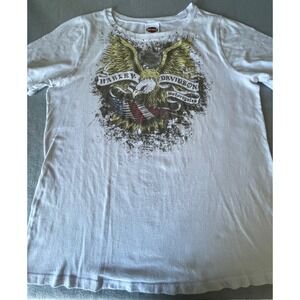 Harley-Davidson Heritage Eagle Graphic T-Shirt White Concord NH‎ Womens 1X